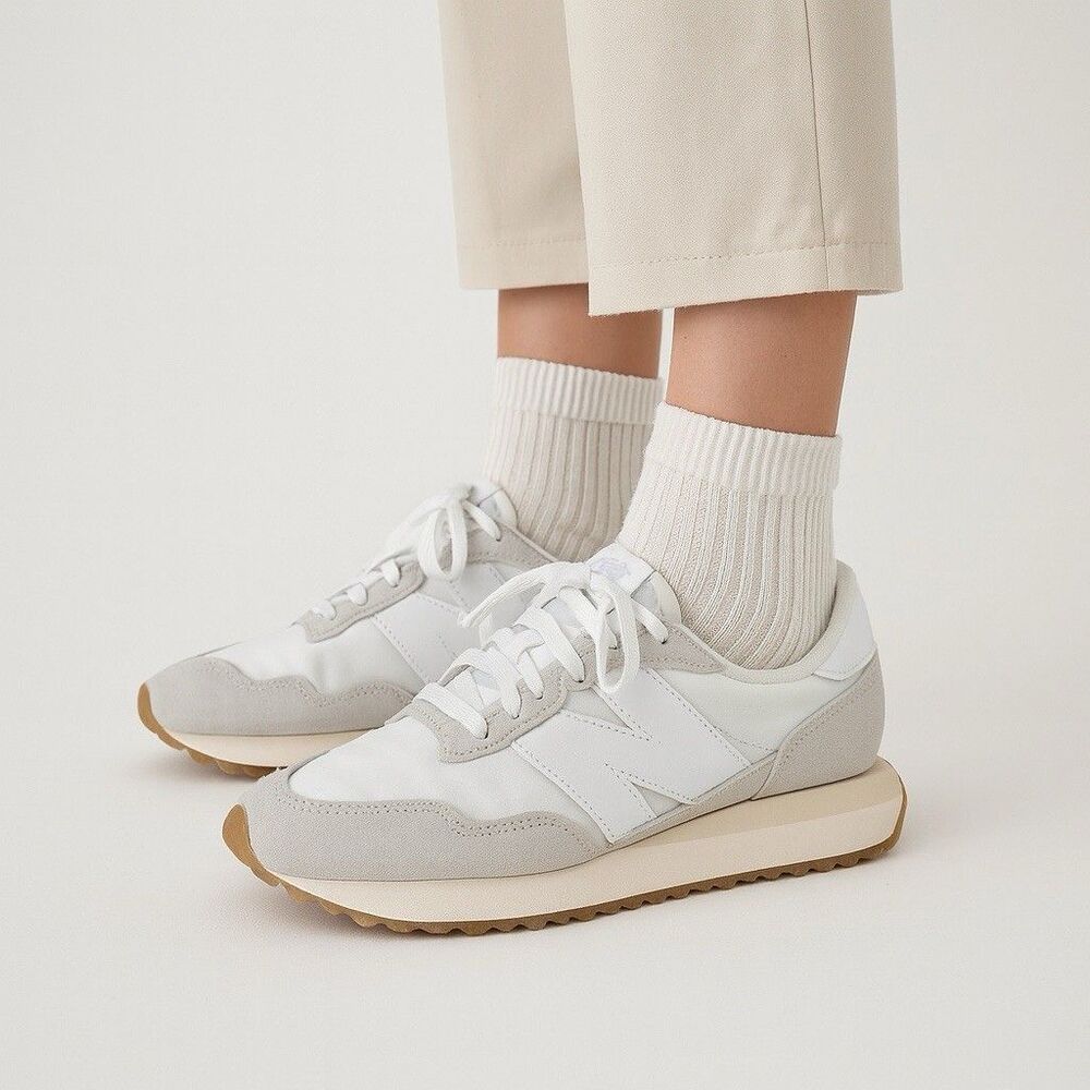 New‎ Balance 237 White Gray Sneakers Womens 11.5 Minimalist Sporty - Picture 2 of 12